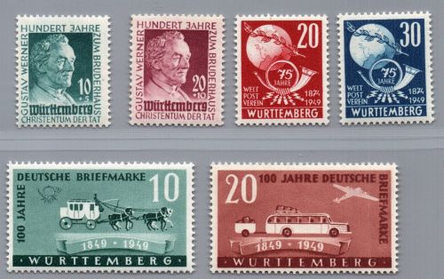 Franz. Zone Württemberg Michel Nr. 47 - 52 postfrisch