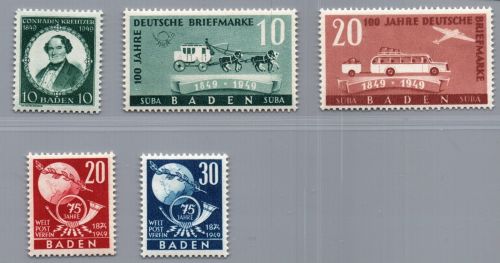 Franz. Zone Baden Michel Nr. 53 - 57 postfrisch