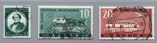Franz. Zone Baden Michel Nr. 53 - 55 gestempelt