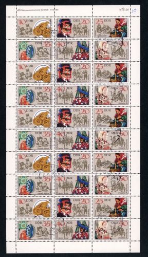 DDR Michel Nummer 2716 - 2721 gestempelt ZD-Bogen