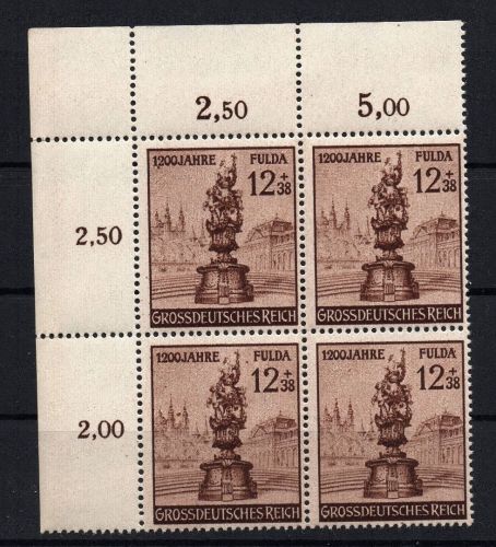 Dt. Reich Michel-Nr. 886 I + 886 V 4er-Block postfrisch