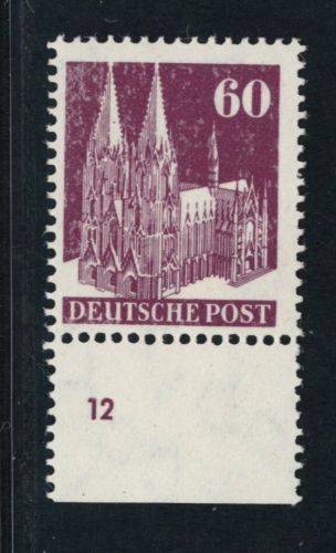Alliierte Besetzung Bizone Michel Nummer 93 PL Plattennummer postfrisch
