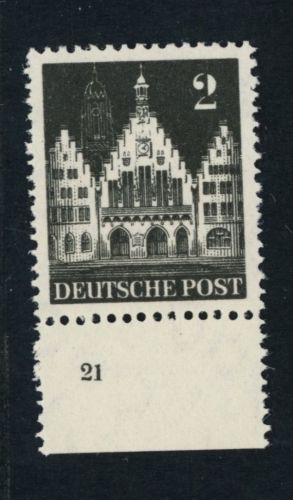 Alliierte Besetzung Bizone Michel Nummer 72 PL Plattennummer postfrisch
