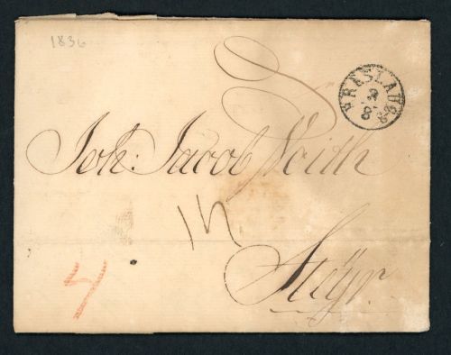 Vorphilatelie Brief Breslau 1836