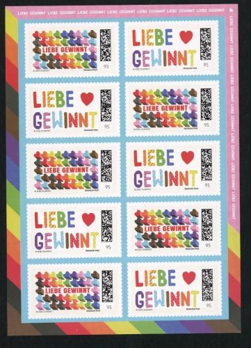 Dt.Post Limitierte Sonderedition Liebe Gewinnt Pride Edition 2026 10er Bog. 0,95
