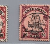Dt. Kolonien Karolinen Michel-Nr. 12 - 15 gestempelt