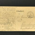 I. WK Feldpostkarte Feld-Postamt K.B. II. Armeecorps n. Nürnberg 1914