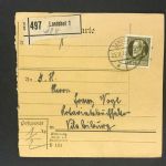 Bayern Einzelfrankatur Paketkarte Mi.Nr. 100 Landshut n. Vilsbiburg 1918