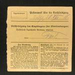 Bayern Einzelfrankatur Paketkarte Mi.Nr. 99 Moosburg n. Großeibacherforst 1916