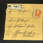 Bayern Einzelfrankatur Paketkarte Mi.Nr. 99 Teisbach n. Pfarrkirchen 1916