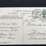 Ansichtskarte Schweiz Bergkirchlein im Winter - Chur 1905 nach Zürich