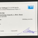 Alliierte Besetzung BiZone Michel Nr. 62 I AF O II geprüft Kurzbefund postfrisch