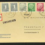 Bund Heuss Einschreiben Mischfrankatur Frankfurt 29.4.1959
