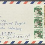 Mischfrankatur Japan 1973 nach Ulm