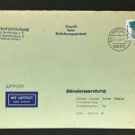 Bund Luftpost Blindensendung 15.2.1990 mit Inhalt, Saarbrücken n. Berlin
