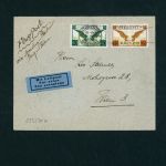 Schweiz Luftpost Mischfrankatur Winterthur - Wien via Strassburg 1936