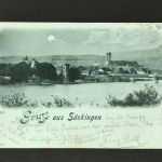 Mondscheinkarte Bad Säckingen - Gruss aus Säckingen 1899