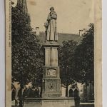 AK Freiburg Berthold Schwarz Denkmal - gelaufen Mühlheim n. Buggingen 22.12.03