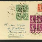 Frankreich Mischfrankatur / Bogenrand Lyon nach Möchnengladbach 1931