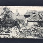 Feldpostkarte I. Weltkrieg zerschossenes Dorf Crion 7.4.1915