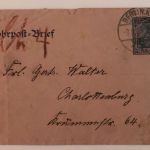 Ganzsache Rohrpost Brief Berlin n. Charlottenburg 1905