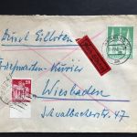 Alliierte Besetzung Eilboten Brief Hamburg n. Wiesbaden 22.11.1948