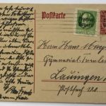 Ganzsache Freistaat Bayern + ZuF 1919 nach Lauingen