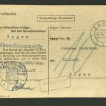 All. Besetzung- Dienstsache Bogen 1947 Mitteilung Weihnachtsamnestie Nachgebühr