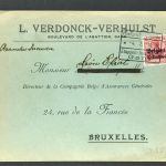 Dt. Post Belgien einzelfrankatur - Stempel Etappen-Inspektion Gent n. Brüssel