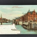 Ansichtskarte Hamburg - Zollkanal und Freihafenspeicher 1903