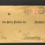 Dt. Reich Dienstbrief MeFr. Koblenz an Direktior Realschule Cronenberg 1920