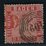 Baden Michel Nummer 12 gestempelt geprüft mit rotem PD Stempel