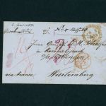 Vorphilatelie Briefumschlag nach Tübingen 1853