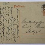Dt. Reich Ganzsache Germania 7 1/2 Pfennig Lahr n. Stuttgart 1918