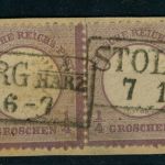 Deutsches Reich Michel Nummer 16 4er Streifen gestempelt Stollberg - Attest