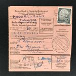 Bund Heuss Mi.Nr. 189 einzelfrankatur Auslandspostanweisung 1954 Freiburg