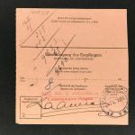 Bund Heuss Mi.Nr. 189 einzelfrankatur Auslandspostanweisung 1954 Freiburg