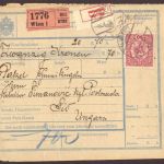 Österreich Einzelfrankatur Einschreiben Paketkarte Wien - Ungarn 1918