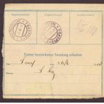 Österreich Einzelfrankatur Paketkarte Wien - Sarajevo 1918