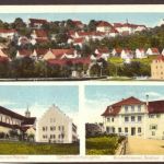 Ansichtskarte Oberelchingen - Klosterbrauerei - Kirche mit Pfarrhof 1934