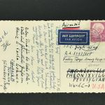 Bund Heuss Mi.Nr. 188 Einzelfrankatur Luftpost Karte Offenbach n. USA 1956