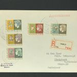 Niederlande MiNr. 631 - 635 FDC Einschreiben Vaals - Steinbach Michelstadt 1953