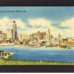 Ansichtskarte Postcard - Sky Line Baltimore Harbour , Maryland 1947