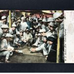 Ansichtskarte Postcard - US Soldiers Life - "cock fighting" 1908