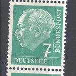 BRD Bund Heuss Michel Nummer 181 Rollenmarke 3er Streifen