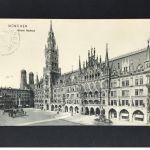 Ansichtskarte München Neues Rathaus 1909 nach Portland USA