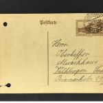 Saargebiet Ganzsache P25 gelocht Saarbrücken n. Völklingen 8.10.1932