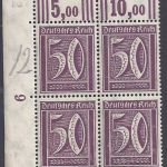 Deutsches Reich Michel Nummer 183 WOR 2'9'2 / 3'7'3 4er Block Ecke links