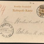 Dt. Reich Ganzsache Rohrpostkarte 1900