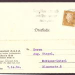 Deutsches Reich Drucksache Berlin nach Koblenz Lützel mit Firmen-Lochung 1930